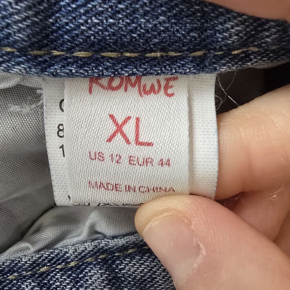 Romwe XL Graffiti Jeans Distressed Rainbow Cloud Streetwear Festival Y2K Style - Picture 15 of 16